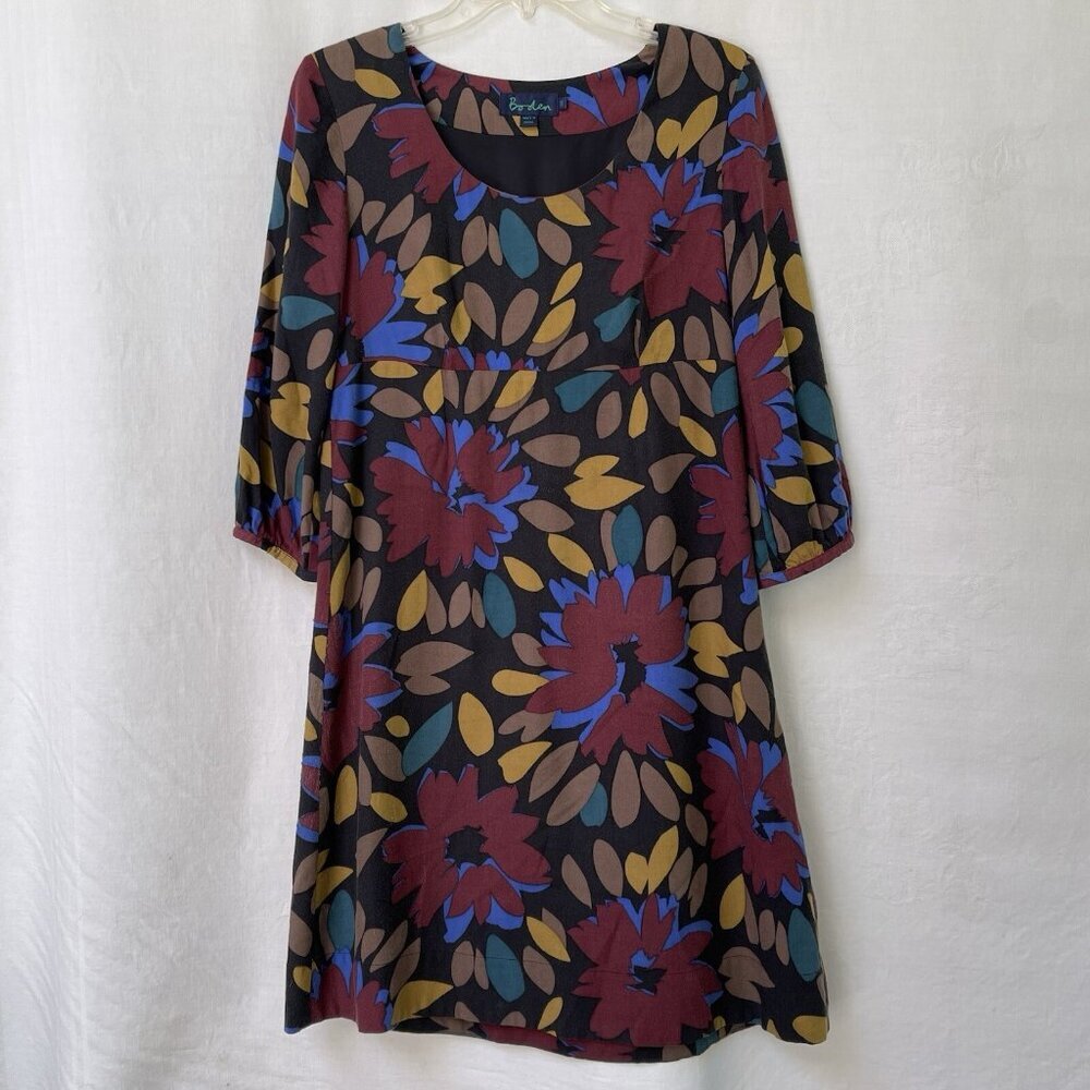 Boden‎ Floral Shift Dress Womens 10 R Floral Boho Cottage Festival Party Fairy